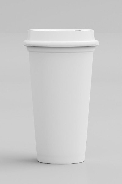 咖啡杯隔离在白色，3D渲染