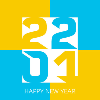 2021年新年快乐文本设计向量。