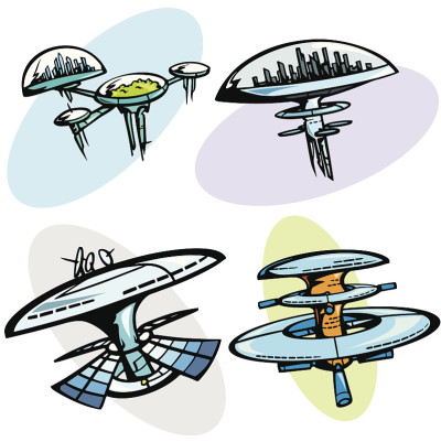 空间插图:城市(矢量)