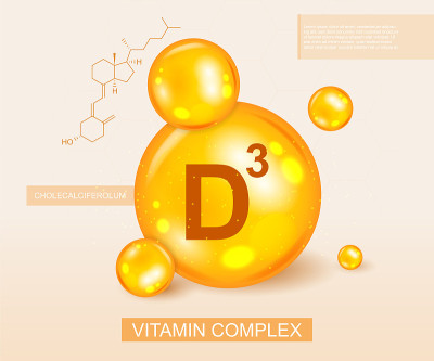 维生素D3复合物和分子图
