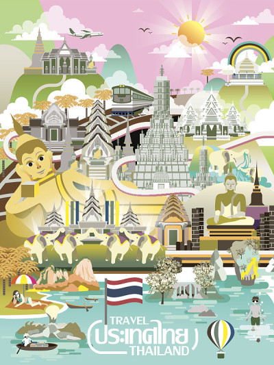 泰国旅游概念海报
