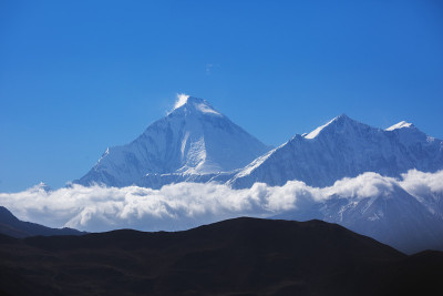 Katung Kang山。尼泊尔，安纳普尔纳巡回旅行