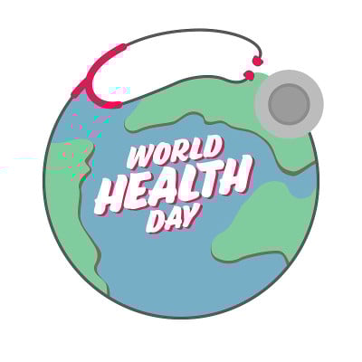 带听诊器和地球仪的世界卫生日