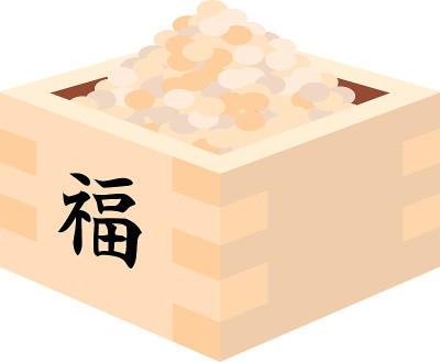 Elegant soys of Japanese Setsubun went into measur