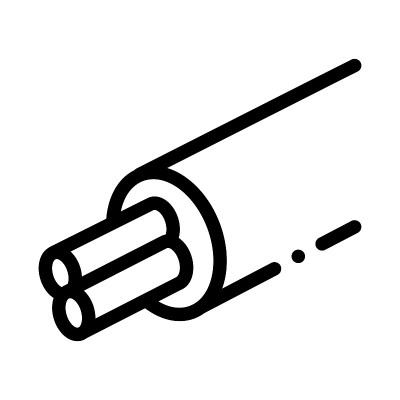 电缆与电线黑色图标矢量插图