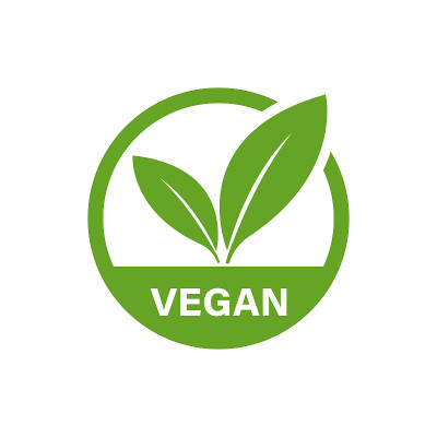 素食圆形图标。绿色有机隔离标志食品业。向量