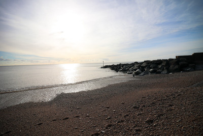 德文郡的Sidmouth海滩