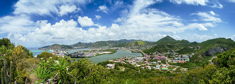菲利普斯堡Sint Maarten港口全景