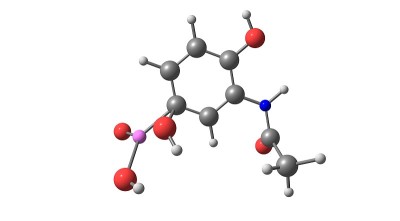 乙酰甲酚分子结构孤立于白色