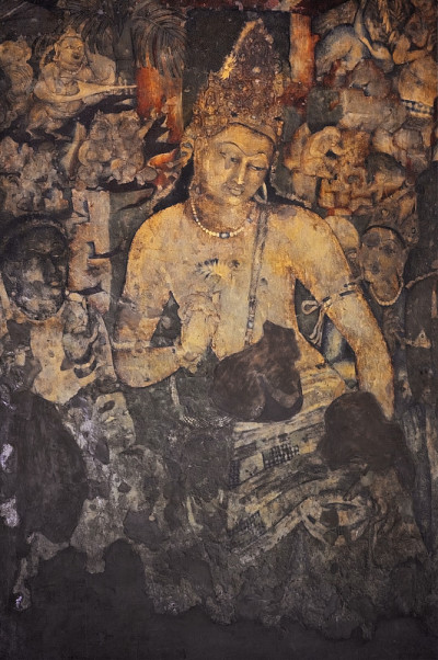 阿旃陀(第1窟)莲花尊壁画