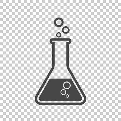 化学试管象形图标。化学实验室设备隔离在隔离的背景上。用于科学实验的实验烧瓶。时髦的现代向量符号。简单