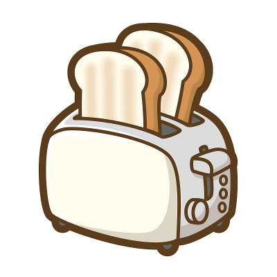 弹出烤面包机。刚从烤箱里拿出来。