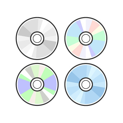 CD DVD图标光盘矢量空白插图。光盘dvd音乐音频