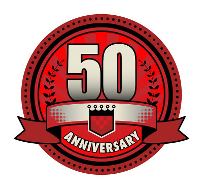 标签50周年，矢量插图