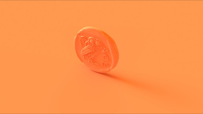 古董橙色雅典娜硬币