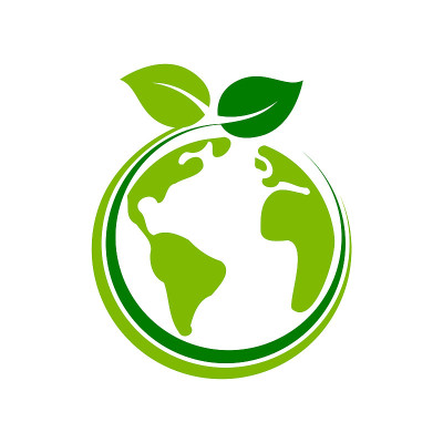行星地球的叶子呈圆形。绿色地球。社会治理环境。