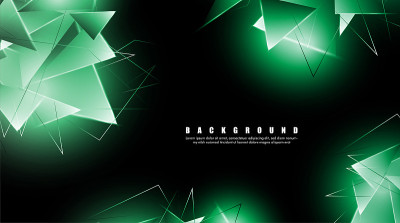 abstract background with glowing green triangles t
