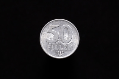 老匈牙利50填充硬币1982年，反向