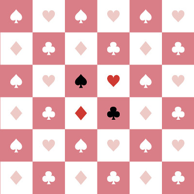 卡片适合粉白色棋盘背景