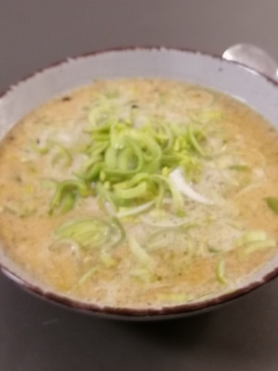 韭菜肉末芝士汤