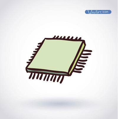 cpu，计算机芯片或微芯片，矢量图。