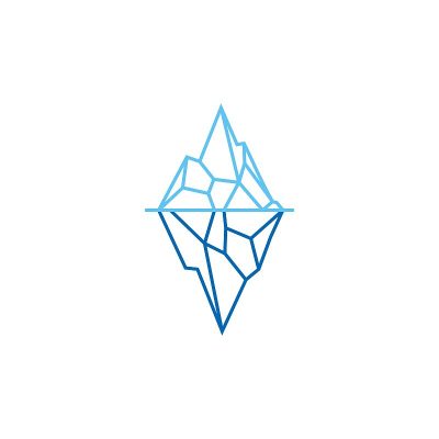 冰山几何线轮廓单线插图