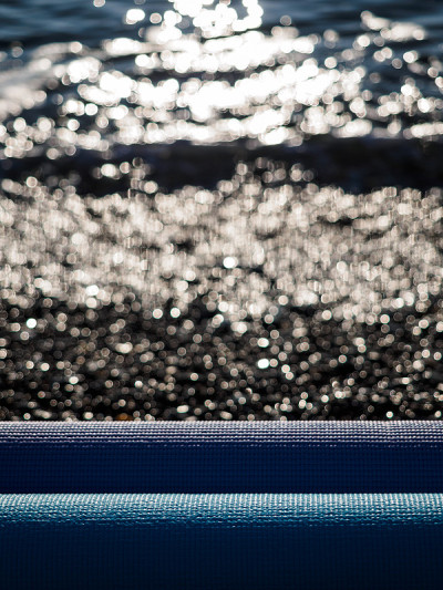 Two mats for yoga, Pilates or fitness on the backg