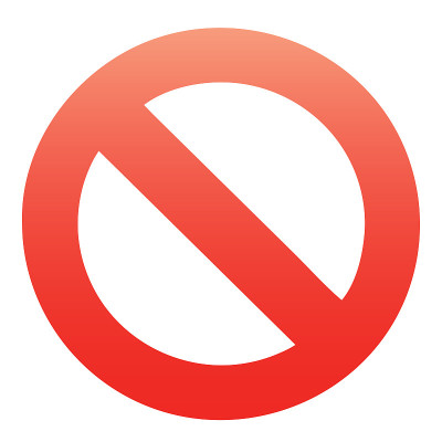 禁止标志。圈红色警告图标。按钮或web应用程序的模板