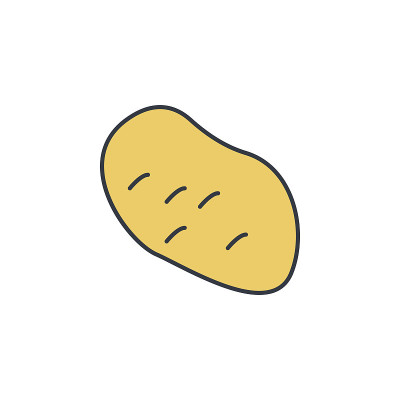 土豆图标。移动概念和web应用的一个颜色的web图标元素。细线土豆图标可以用于网络和移动。溢价图标