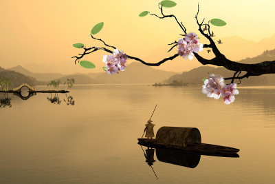 漂亮的樱花背景
