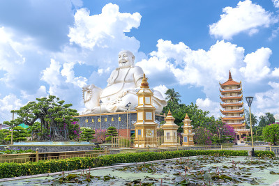 美寿市永庄寺的坐佛。前江,越南。