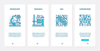 DNA染色体研究生物技术UX, UI手机app页面屏幕科学设置