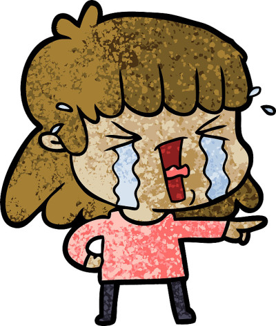 卡通女人在流泪
