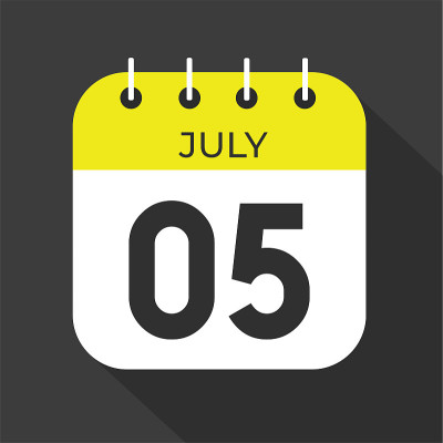 7月第五天。在一张白色的纸上，用黄色边框标出黑色的背景向量。