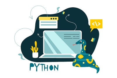 Python代码语言符号。编程、编码和开发的概念。
