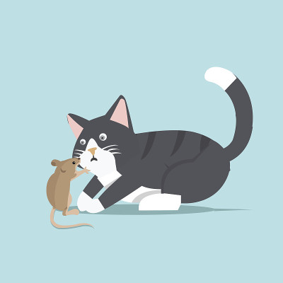 猫和老鼠平面插图