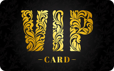 Template design VIP card. Inscription VIP of flora
