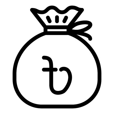 孟加拉国塔卡现金袋矢量插图。可编辑的斯托克城。