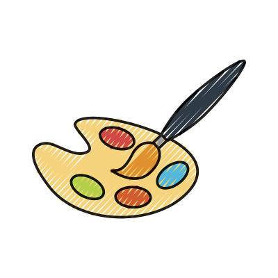 油漆调色板隔离图标