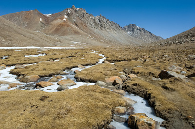 西藏的山河。喜马拉雅山的水。