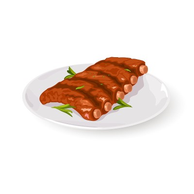 卡通美味的烤排骨