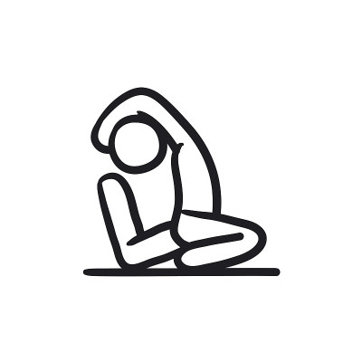 Man practicing yoga sketch icon