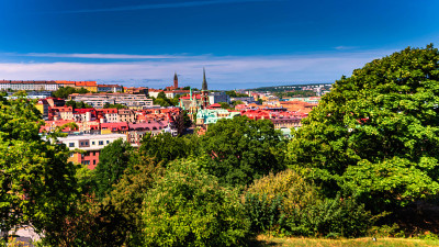 正午从Skansen kronan看到的哥德堡城市。瑞典哥德堡