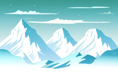 雪高峰山冰冻冰自然景观冒险插图