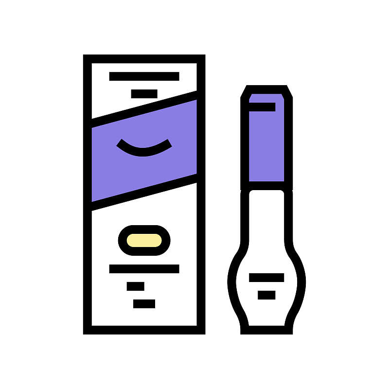 脱脂液体睫毛颜色图标矢量插图
