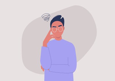 年轻恼怒的男性性格，怀疑的表情