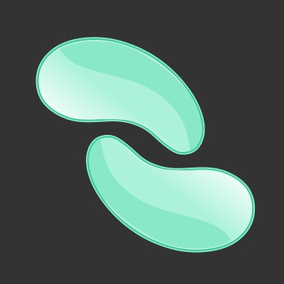 绿松石的脸补丁。水凝胶抗衰老的补丁。一套矢量插图。
