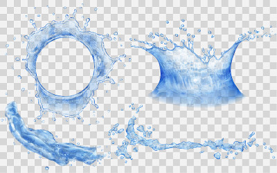 Water crown and splashes