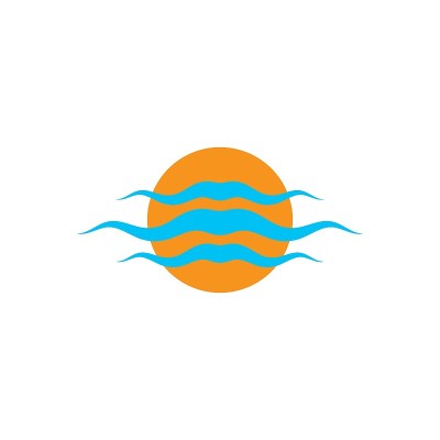 水波符号和图标模板