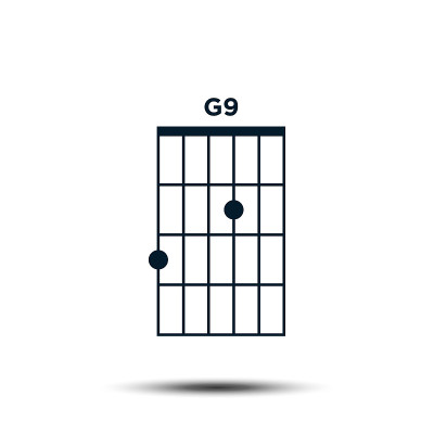 G9，基本吉他和弦图图标矢量模板